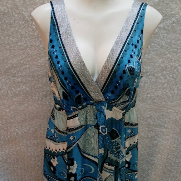 Single Dress Paisley 100% Silk Dress Size Large - Picture 9 of 9